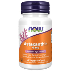 Astaxanthin (60 pflanzliche Weichkapseln, 4 mg).